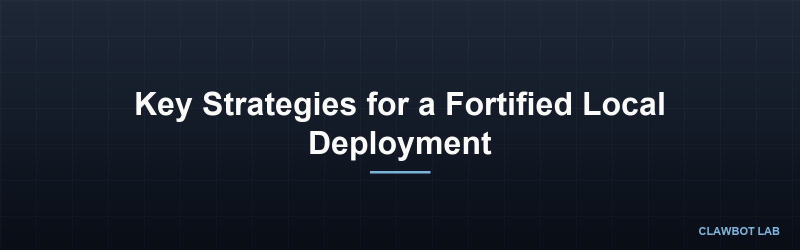 Key Strategies for a Fortified Local Deployment