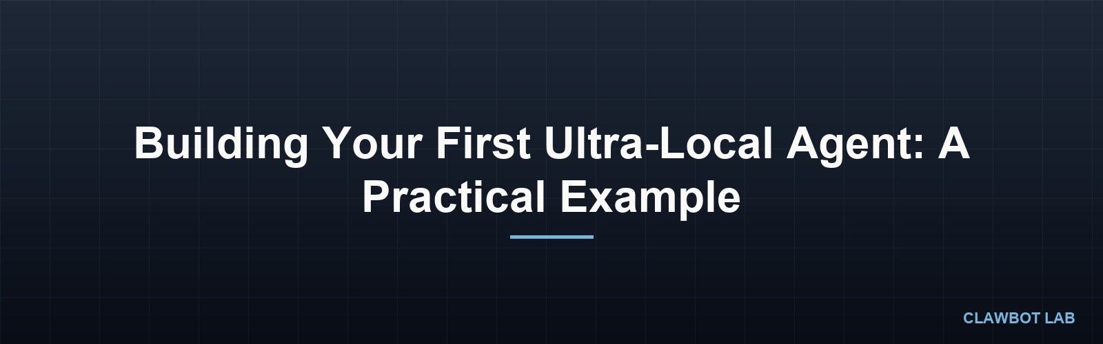 Building Your First Ultra-Local Agent: A Practical Example